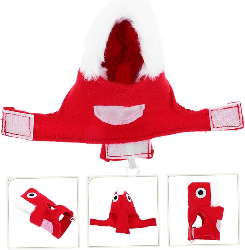 Red Christmas Parrot Apparel Santa Costume For Small Birds Winter Holiday Pet Clothes - Image 3